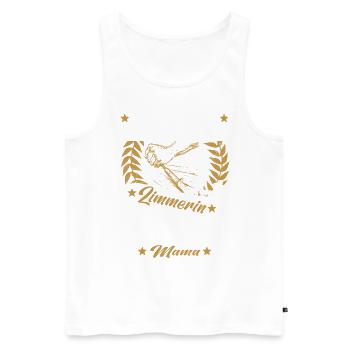 Zimmerin Mama Holzbauer Mutter Zimmerer Holzbau - Männer Premium Bio Tank Top - Weiß - Vorne - Michal (187cm)