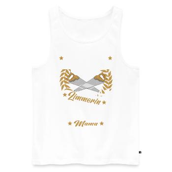 Zimmerin Mutter Holzbauer Zimmerer Holzbau Mama - Männer Premium Bio Tank Top - Weiß - Vorne - Michal (187cm)