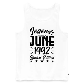 Geboren Juni 1992 Geburtstagsgeschenk 1992. - Männer Premium Bio Tank Top - Weiß - Vorne - Michal (187cm)