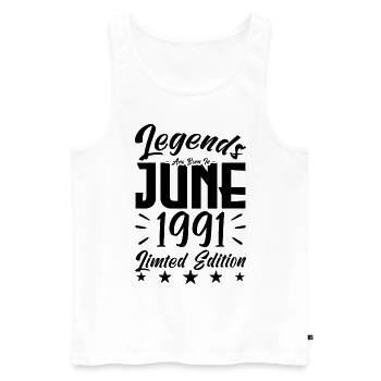 Geboren 1991 Geburtstagsgeschenk 1991. - Männer Premium Bio Tank Top - Weiß - Vorne - Michal (187cm)