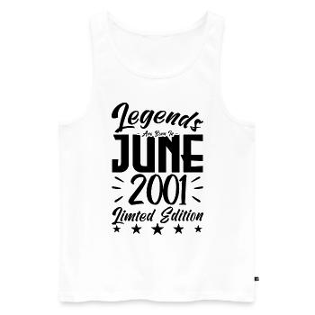 Geboren Juni 2001 Geburtstagsgeschenk 2001. - Männer Premium Bio Tank Top - Weiß - Vorne - Michal (187cm)
