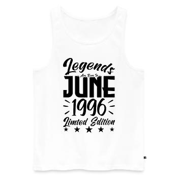 Geboren Juni 1996 Geburtstagsgeschenk 1996. - Männer Premium Bio Tank Top - Weiß - Vorne - Michal (187cm)