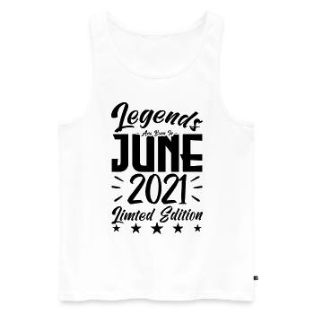 Born June 2021 Birthday gift 2021. - Men's Premium Organic Tank Top - white - Front - Michal (187cm)