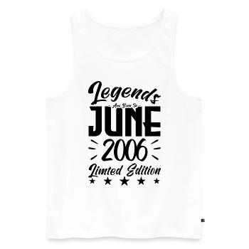 Geboren Juni 2006 Geburtstagsgeschenk 2006. - Männer Premium Bio Tank Top - Weiß - Vorne - AI Model Male 178 light (178cm)