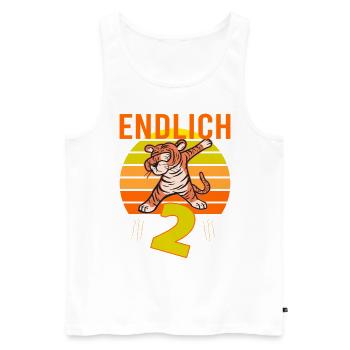 2 Geburtstag Löwe Tiger witzig 2 Jahre Junge - Männer Premium Bio Tank Top - Weiß - Vorne - Michal (187cm)