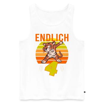 4 Geburtstag Löwe Tiger witzig 4 Jahre Junge - Männer Premium Bio Tank Top - Weiß - Vorne - Michal (187cm)