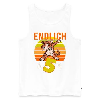 5 Geburtstag Löwe Tiger witzig 5 Jahre Junge - Männer Premium Bio Tank Top - Weiß - Vorne - Michal (187cm)