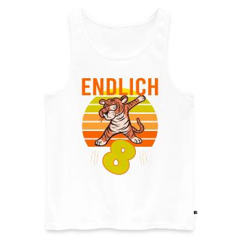 8 Geburtstag Löwe Tiger witzig 8 Jahre Junge - Männer Premium Bio Tank Top - Weiß - Vorne - Michal (187cm)