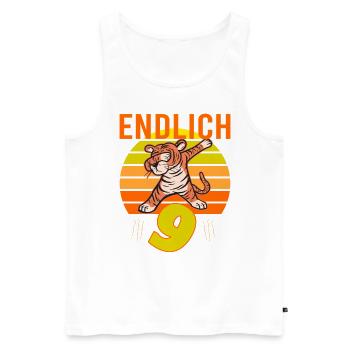 9 Geburtstag Löwe Tiger witzig 9 Jahre Junge - Männer Premium Bio Tank Top - Weiß - Vorne - Michal (187cm)