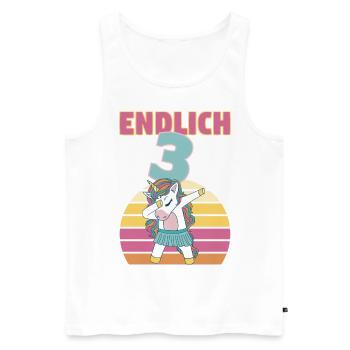 3 Jahre 3. Geburtstag Einhorn Prinzessin Mädchen - Männer Premium Bio Tank Top - Weiß - Vorne - Michal (187cm)
