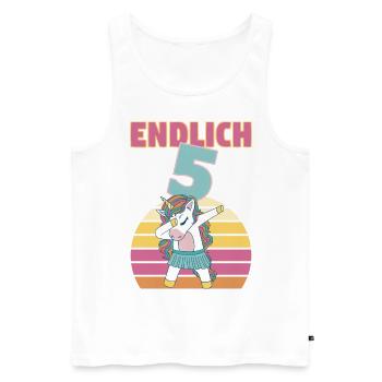 5 Jahre 5. Geburtstag Einhorn Prinzessin Mädchen - Männer Premium Bio Tank Top - Weiß - Vorne - Michal (187cm)