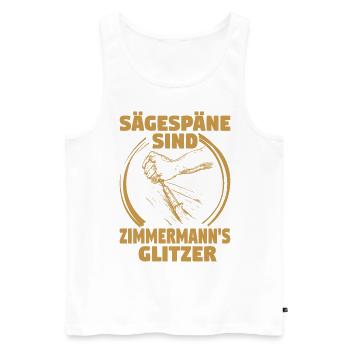 Zimmermann Papa Holzbauer Vater Zimmerer Holzbau - Männer Premium Bio Tank Top - Weiß - Vorne - Michal (187cm)