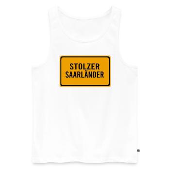 Saarland Saarländer Saarbrücken Saarbrücker Stolz - Männer Premium Bio Tank Top - Weiß - Vorne - AI Model Male 178 light (178cm)