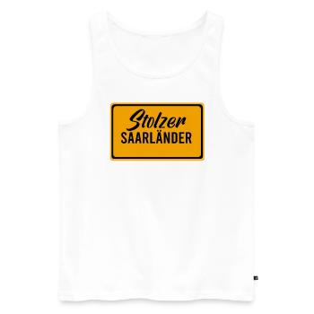 Saarland Saarländer Saarbrücken Saarbrücker Stolz - Männer Premium Bio Tank Top - Weiß - Vorne - AI Model Male 178 light (178cm)