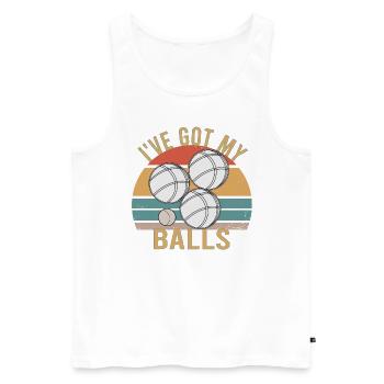 Boccia Boule Petanque Ball Sports Ball Game - Men's Premium Organic Tank Top - white - Front - AI Model Male 178 light (178cm)