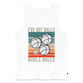 Boccia Boule Petanque Ball Sports Ball Game - Men's Premium Organic Tank Top - white - Front - AI Model Male 178 light (178cm)