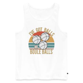 Boccia Boule Petanque Ball Sports Ball Game - Men's Premium Organic Tank Top - white - Front - AI Model Male 178 light (178cm)