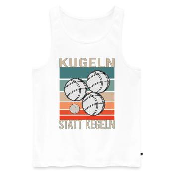 Boccia Boule Petanque Kugelsport Kugeln Spiel - Männer Premium Bio Tank Top - Weiß - Vorne - Michal (187cm)