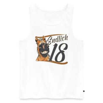 18 Reiter im Reitsport Dressur Reiterin 18. Reiten - Männer Premium Bio Tank Top - Weiß - Vorne - Michal (187cm)