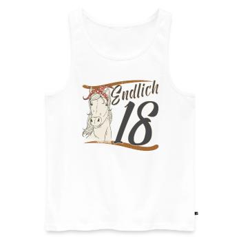 18 Reiter im Reitsport Dressur Reiterin 18. Reiten - Männer Premium Bio Tank Top - Weiß - Vorne - Michal (187cm)
