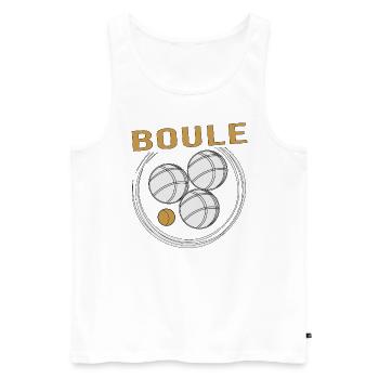 Boule Boccia Ball Sports Petanque Balls Game - Men's Premium Organic Tank Top - white - Front - AI Model Male 178 light (178cm)