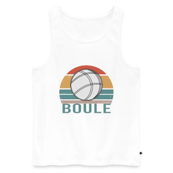 Boule Boccia Ball Sports Petanque Balls Game - Men's Premium Organic Tank Top - white - Front - AI Model Male 178 light (178cm)