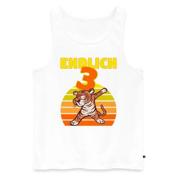 3 Geburtstag 3 Jahre Löwe Tiger witzig Junge - Männer Premium Bio Tank Top - Weiß - Vorne - Michal (187cm)