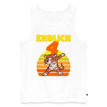 Tiger 4 Geburtstag 4 Jahre Löwe witzig Junge - Männer Premium Bio Tank Top - Weiß - Vorne - Michal (187cm)