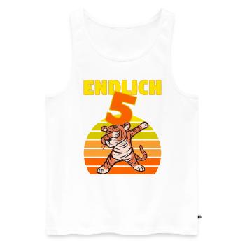 5 Geburtstag Löwe Tiger witzig 5 Jahre Junge - Männer Premium Bio Tank Top - Weiß - Vorne - Michal (187cm)