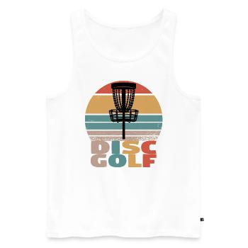 Disc Golf Discgolf Ultimate Discgolf Player Disc - Débardeur bio Premium Homme - blanc - Devant - AI Model Male 178 light (178cm)