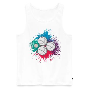 Boule Boccia Ball Sports Petanque Balls Game - Men's Premium Organic Tank Top - white - Front - AI Model Male 178 light (178cm)