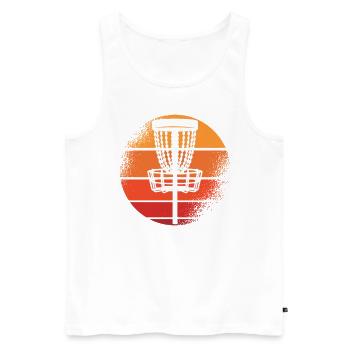 Disc Golf Discgolf Ultimate Discgolf Player Disc - Débardeur bio Premium Homme - blanc - Devant - AI Model Male 178 light (178cm)