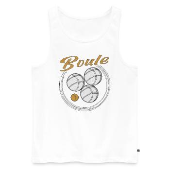 Boule Boccia Ball Sports Petanque Balls Game - Men's Premium Organic Tank Top - white - Front - AI Model Male 178 light (178cm)
