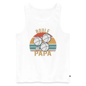 Boule Boccia Ball Sports Petanque Game Papa Father - Men's Premium Organic Tank Top - white - Front - AI Model Male 178 light (178cm)