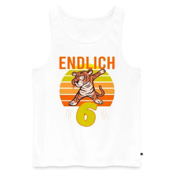 6 Geburtstag 6 Jahre Löwe dabbing Tiger witzig dab - Männer Premium Bio Tank Top - Weiß - Vorne - Michal (187cm)