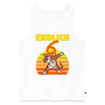 Dabbing Tiger 6 Geburtstag 6 Jahr Löwe witzig dab - Männer Premium Bio Tank Top - Weiß - Vorne - AI Model Male 178 light (178cm)