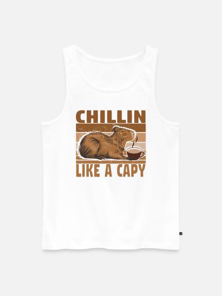 Wasserschwein Capybara Cappybara Kaffee Coffee - Men's Premium Organic Tank Top - white