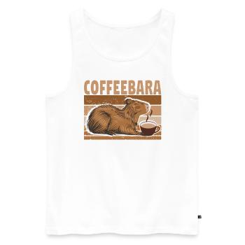 Wasserschwein Capybara Cappybara Kaffee Coffee - Men's Premium Organic Tank Top - white - Front - AI Model Male 178 light (178cm)