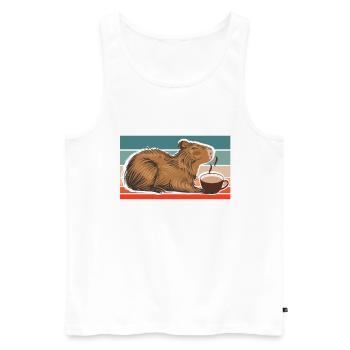 Capybara Capybara Friends Capy Cappybara - Men's Premium Organic Tank Top - white - Front - AI Model Male 178 light (178cm)