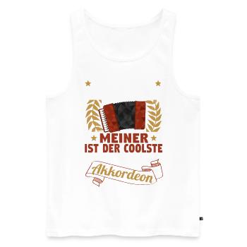 Akkordeon Harmonika Akkordeonspielerin Papa Vater - Männer Premium Bio Tank Top - Weiß - Vorne - AI Model Male 178 light (178cm)
