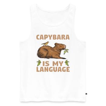 Wasserschwein Capybara Fan Club Cappybara Fans - Men's Premium Organic Tank Top - white - Front - AI Model Male 178 light (178cm)