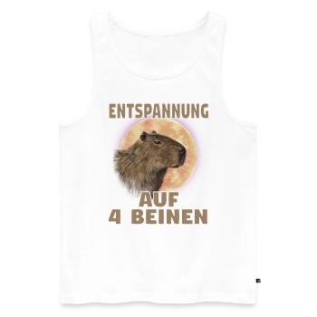 Wasserschwein Capybara Fan Club Cappybara Fans - Männer Premium Bio Tank Top - Weiß - Vorne - Michal (187cm)