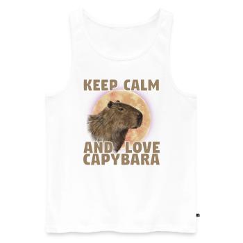 Wasserschwein Capybara Fan Club Cappybara Fans - Men's Premium Organic Tank Top - white - Front - AI Model Male 178 light (178cm)