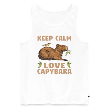 Wasserschwein Capybara Fan Club Cappybara Fans - Men's Premium Organic Tank Top - white - Front - AI Model Male 178 light (178cm)