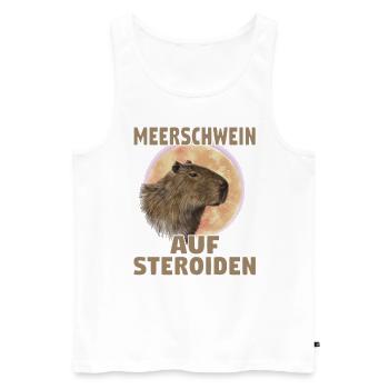 Wasserschwein Capybara Fan Club Cappybara Fans - Männer Premium Bio Tank Top - Weiß - Vorne - Michal (187cm)