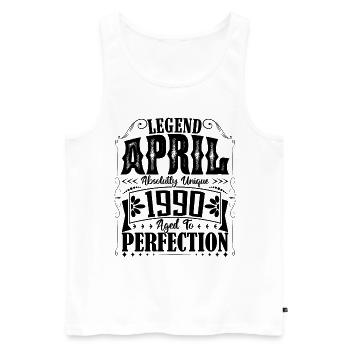 April 1990. Anniversary April 1990. Gift 1990. - Men's Premium Organic Tank Top - white - Front - Michal (187cm)
