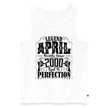 April 2000. Anniversary April 2000. Gift 2000. - Men's Premium Organic Tank Top - white - Front - Michal (187cm)