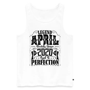 April 2020. Geburtstag April 2020. Geschenk 2020. - Männer Premium Bio Tank Top - Weiß - Vorne - Michal (187cm)