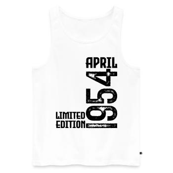Geschenk April 1954. Geburtstag April 1954. April. - Männer Premium Bio Tank Top - Weiß - Vorne - Michal (187cm)