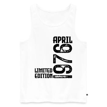 Geschenk April 1976. Jahrestag April 1976. April. - Männer Premium Bio Tank Top - Weiß - Vorne - Michal (187cm)